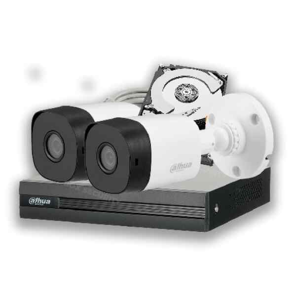 COMBO 2 CÁMARAS 2MPX 1080P 40M IR DUAL LIGHT  FULL COLOR 500GB CON AUDIO