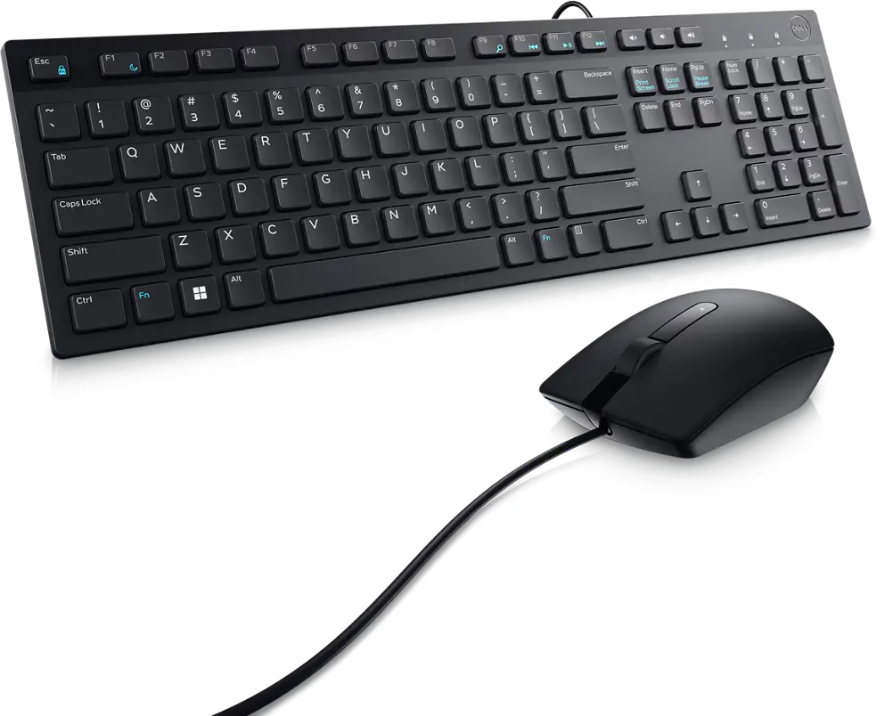 COMBO DE TECLADO Y MOUSE ALAMBRICOS MARCA DELL EN ESPAÑOL CON CONEXIÓN USB KM300C LTN