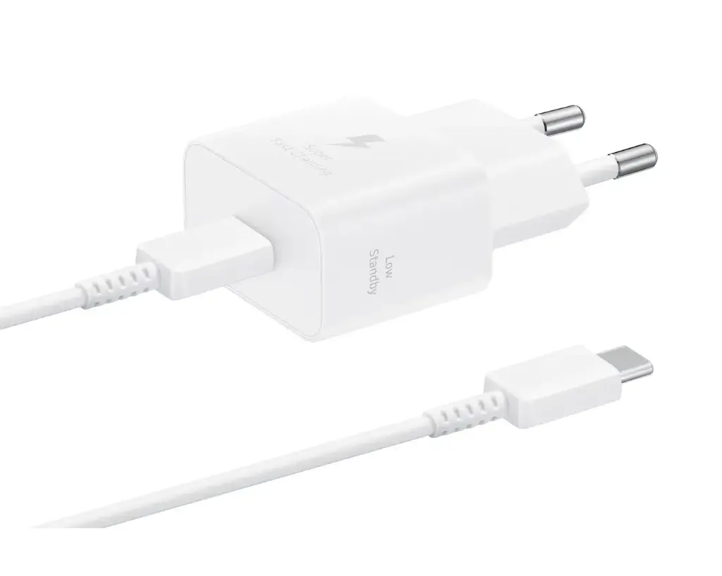 CARGADOR SAMSUNG 1 USB C 25W DE PARED BLANCO CON CALBE EP T2510XWTGTW