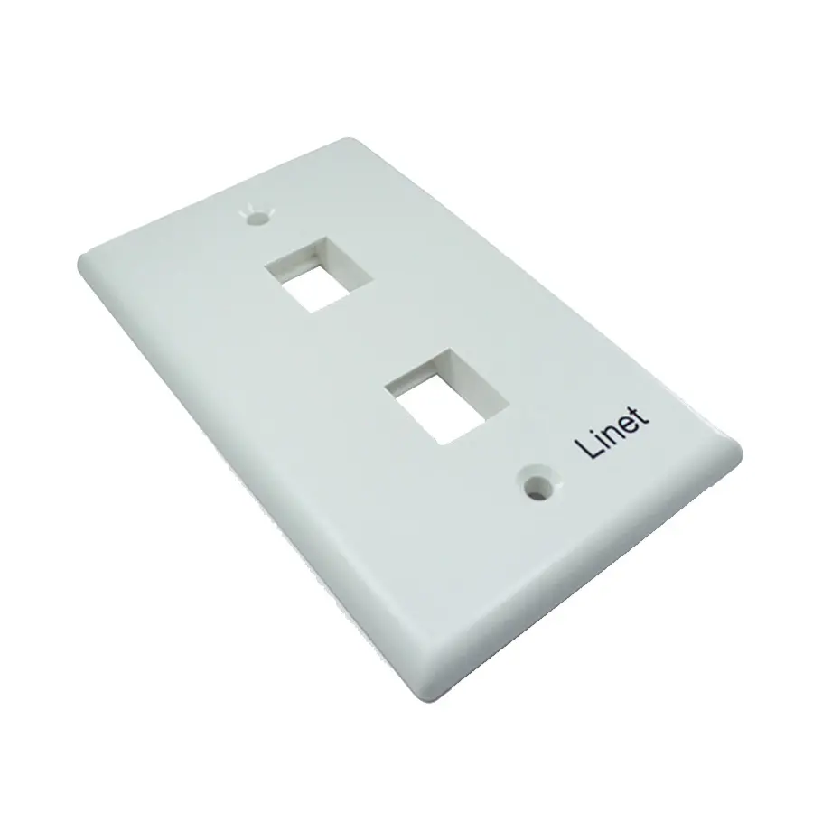 PLACA 2 PUERTOS  LINET BLANCO