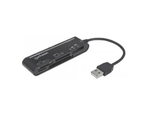 LECTOR DE MEMORIA EXTERNA MANHATTAN 101677 USB 24 EN 1 COLOR NEGRO