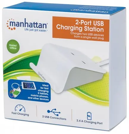 ESTACIÓN DE CARGA USB 2 PUERTOS CON STAND 3.4A TOTAL MANHATTAN 406048