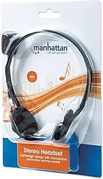[AUDIF-MH-64429] AUDIFONO DIADEMA AJUSTABLE MICROFONO MANHATTAN 164429 C/CONTROL VOL