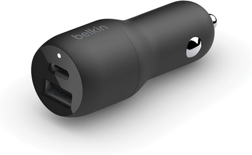 [AC407BLK43] CARGADOR CAR BELKIN BOOST CHARGE 24W CHARGER W LTG TO USBC CBL