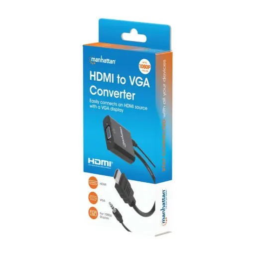 [CONV-MH-HDVGA50] CONVERTIDOR MANHATTAN 151450 HDMI A VGA CON AUDIO