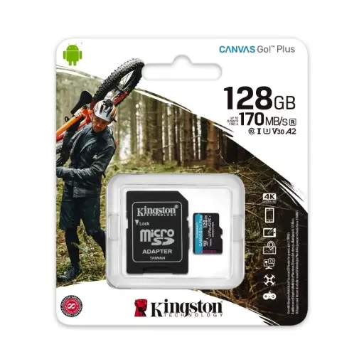 [SDCGP-MCKN12817] MICRO SD KINGSTON CANVAS GO PLUS 128GB CON ADAPTADOR SD SDCG3/128GB