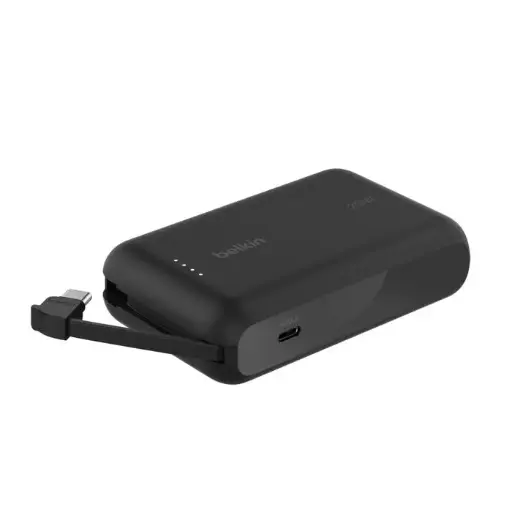 [BPB021FQBK] POWER BANK BELKIN 10K WITH 20W PD INTEGRATED USB C CABLE
