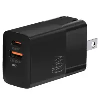 [CARUSB-ARG-125N] CARGADOR ARGOM VOLTA P7 POTENCIA DE 65 WATSS CON PUERTO USB C, USB A DE PARED ARG AC 0125BK
